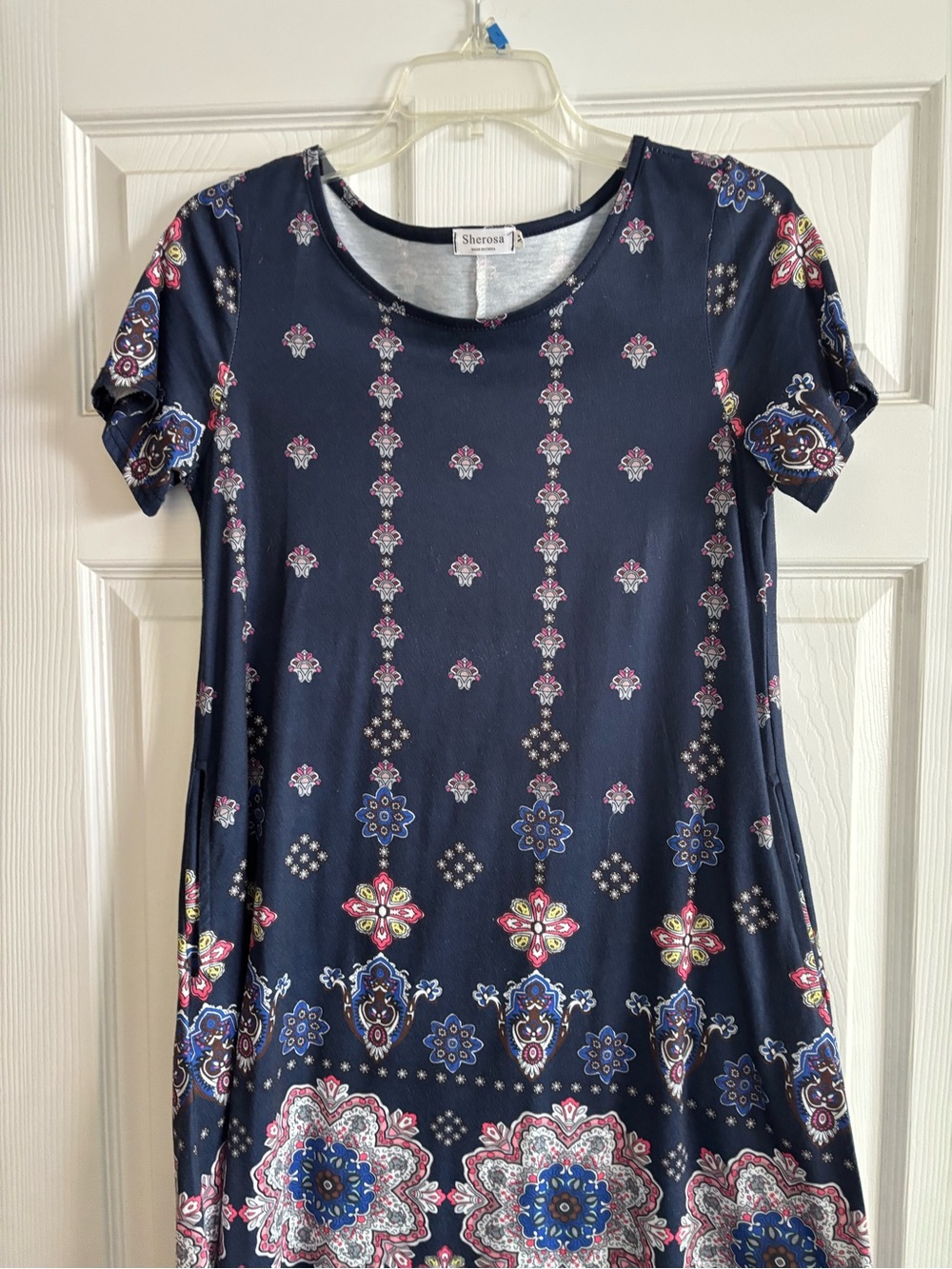 Navy Floral Midi Dress